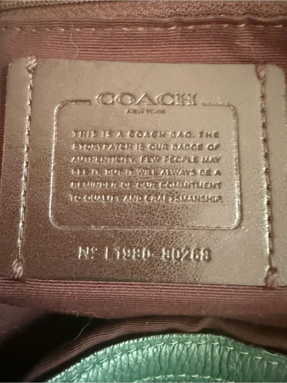 Coach Pebbled Leather Hobo Bag in Dark Green